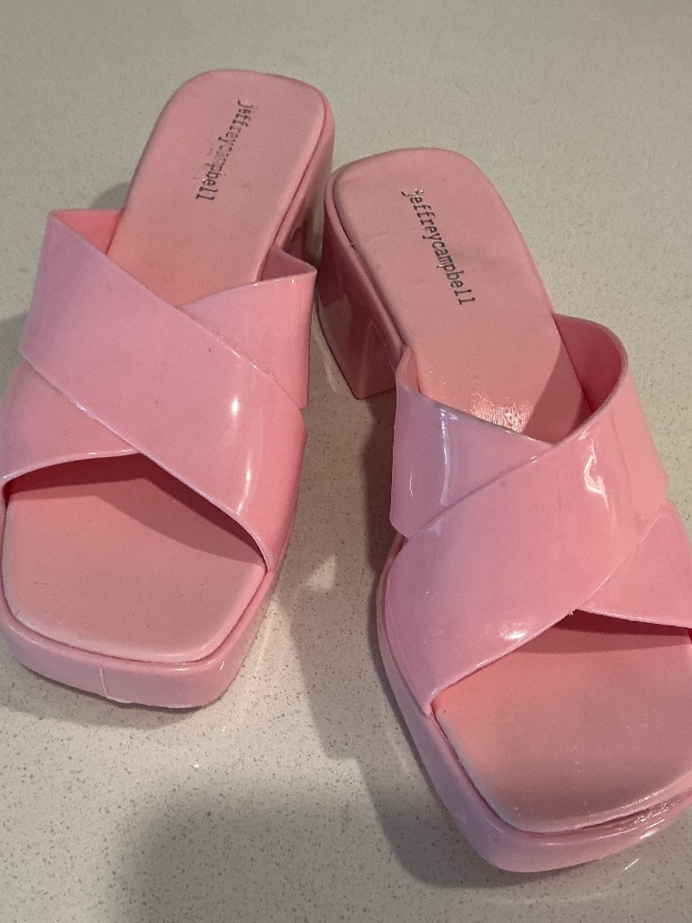JEFFREY CAMPBELL Barbie-Doll-Like Bubblegum Platform Sandals - 8